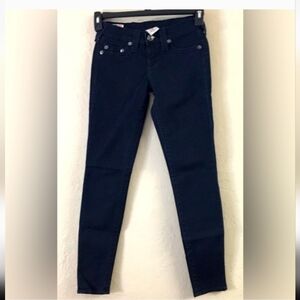 True Religion Low Rise Skinny Jeans 25 Dark Blue Casual Stretch Denim